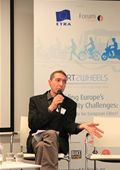 Peter Staelens, Eurocities, sits on the second panel discussion of the afternoon debate 